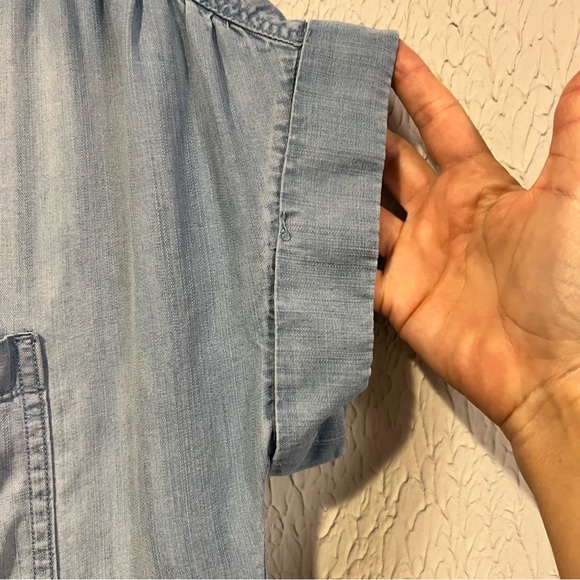 Cloth & Stone Anthropologie Light Blue Chambray Shirt Dress size medium - Picture 6 of 11